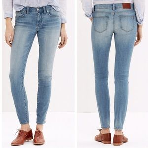 MADEWELL l light wash skinny skinny jeans